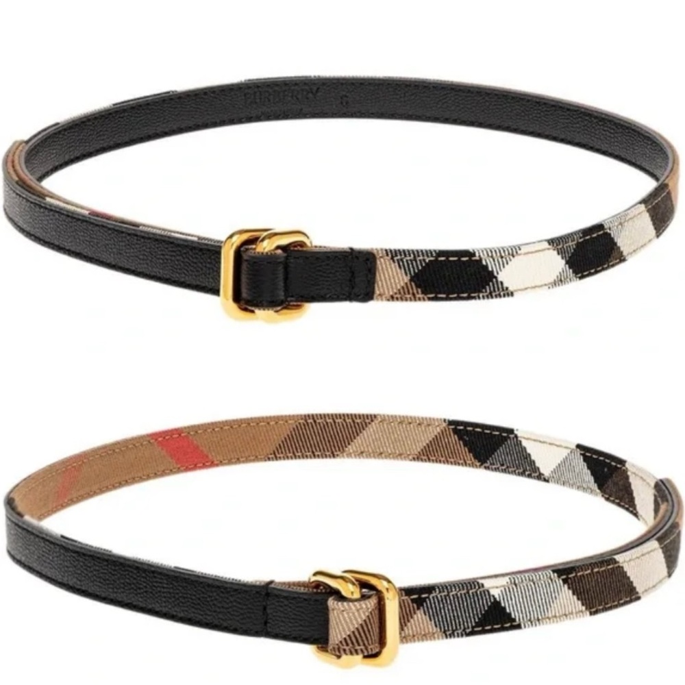 Burberry Reversible Check Slim Belt